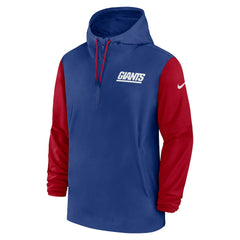 New York Giants 2024/25 Sideline Pre-Game Player 1/2-Zip Hoodie Jacket | NFL Sale