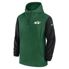 New York Jets 2024/25 Sideline Pre-Game Player 1/2-Zip Hoodie Jacket | NFL Outlet