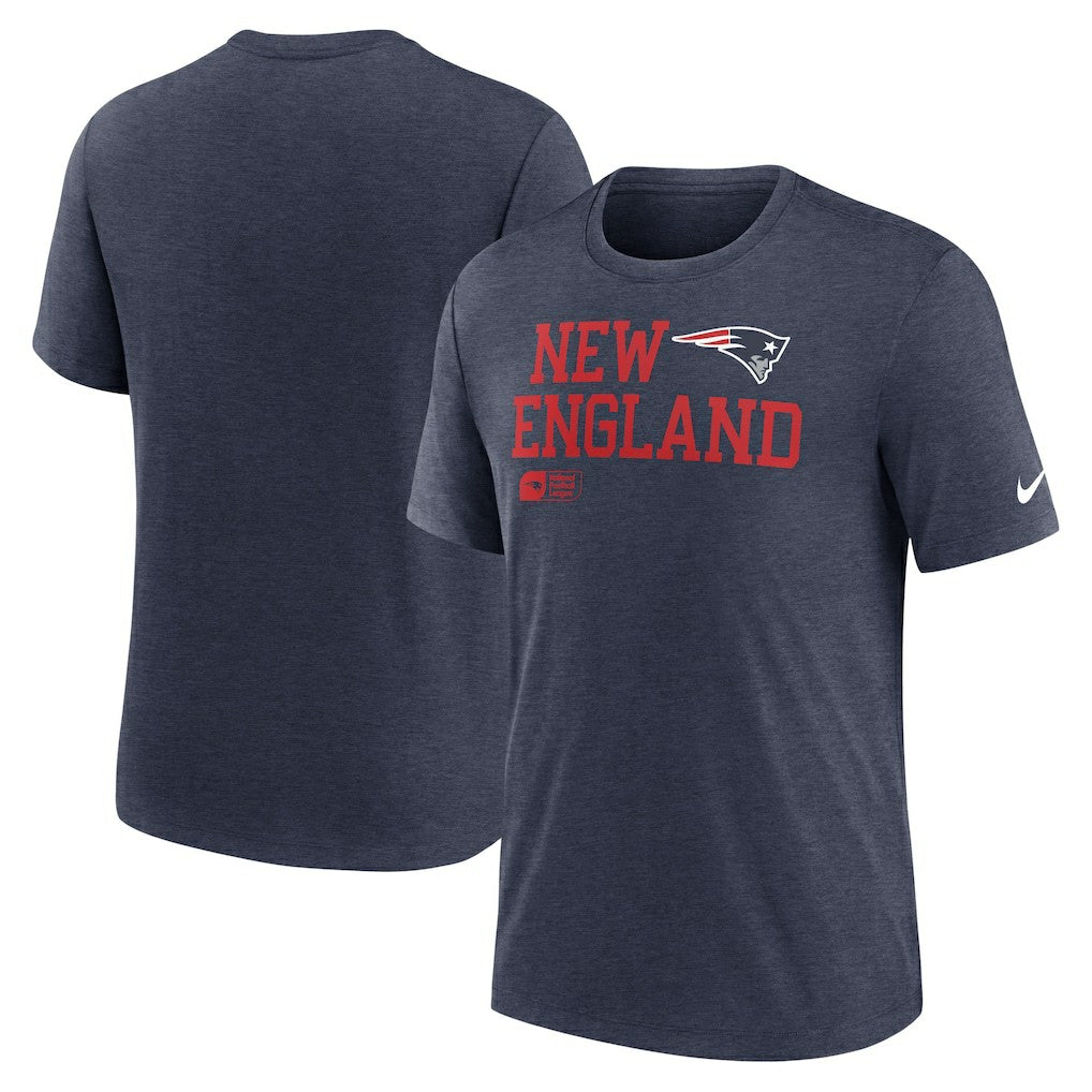 New England Patriots Overlap Lockup Tri-Blend T-Shirt | NFL Discount