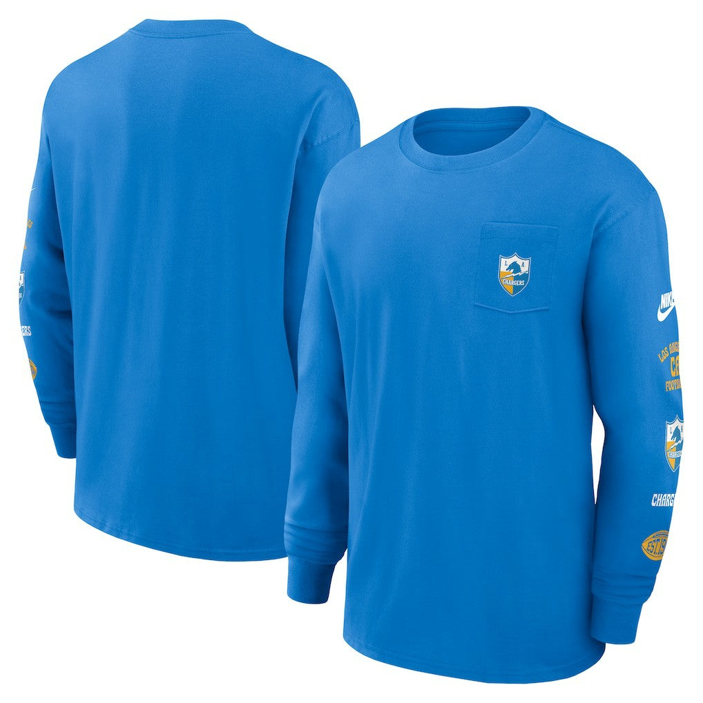Los Angeles Chargers Rewind Heavy Max90 Pocket Long Sleeve T-Shirt | NFL Discount