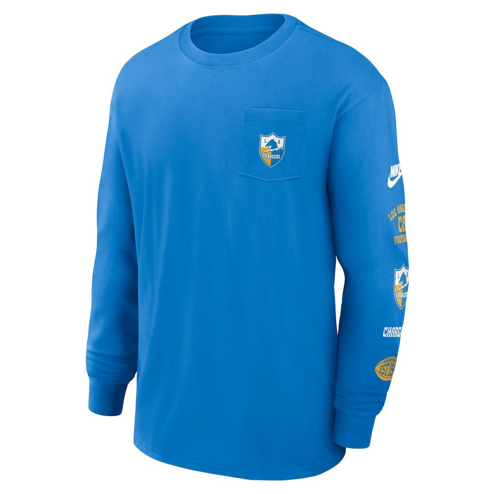 Los Angeles Chargers Rewind Heavy Max90 Pocket Long Sleeve T-Shirt | NFL Discount