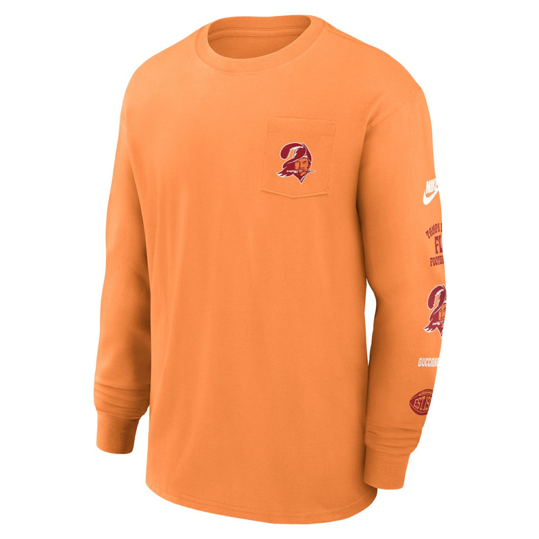 Tampa Bay Buccaneers Rewind Heavy Max90 Pocket Long Sleeve T-Shirt | NFL Hot