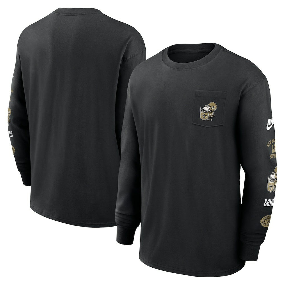 New Orleans Saints Rewind Heavy Max90 Pocket Long Sleeve T-Shirt | NFL Online