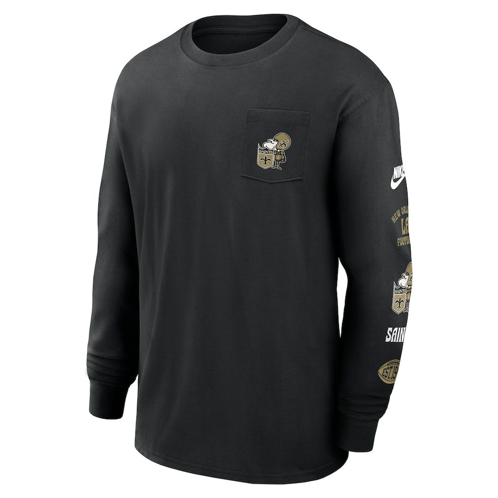 New Orleans Saints Rewind Heavy Max90 Pocket Long Sleeve T-Shirt | NFL Online