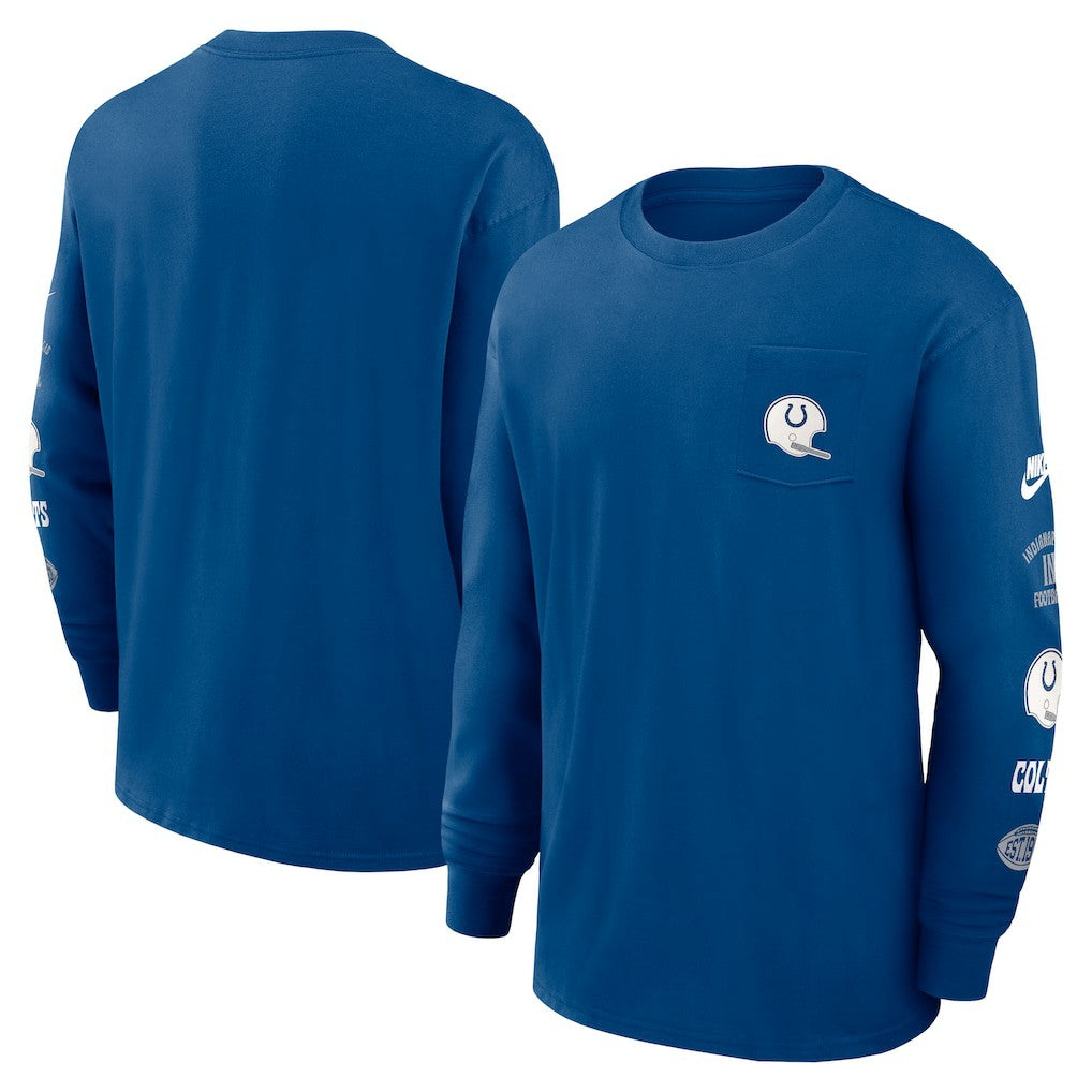 Indianapolis Colts Rewind Heavy Max90 Pocket Long Sleeve T-Shirt | NFL Discount