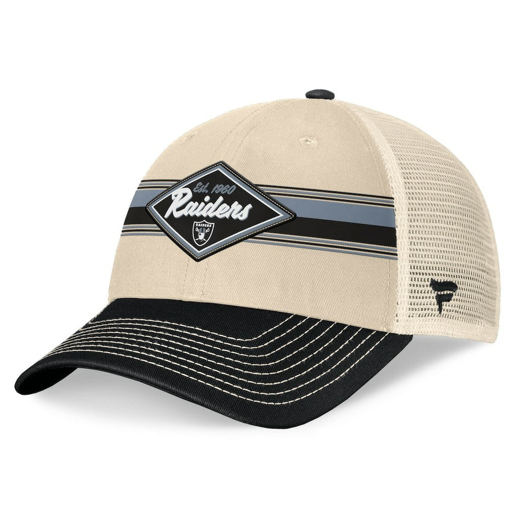 Las Vegas Raiders Diamond Stripe Trucker Adjustable Hat | NFL Sale
