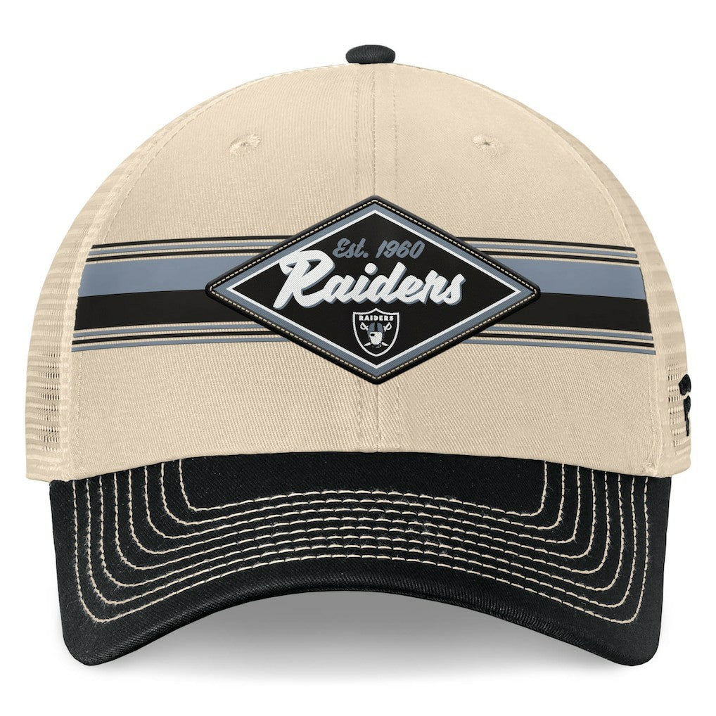 Las Vegas Raiders Diamond Stripe Trucker Adjustable Hat | NFL Sale