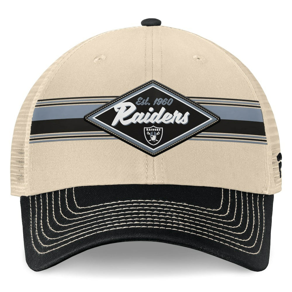 Las Vegas Raiders Diamond Stripe Trucker Adjustable Hat | NFL Sale