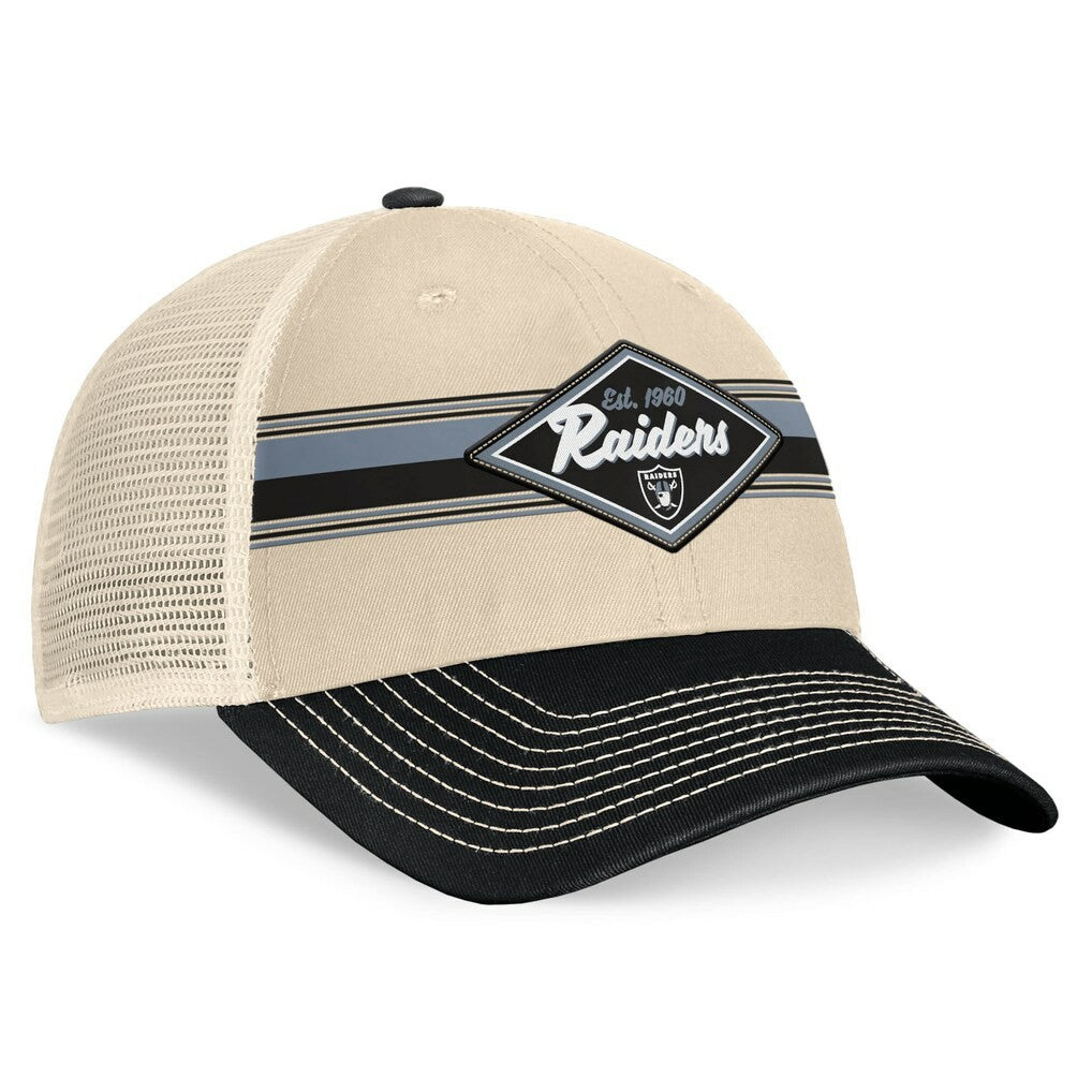 Las Vegas Raiders Diamond Stripe Trucker Adjustable Hat | NFL Sale
