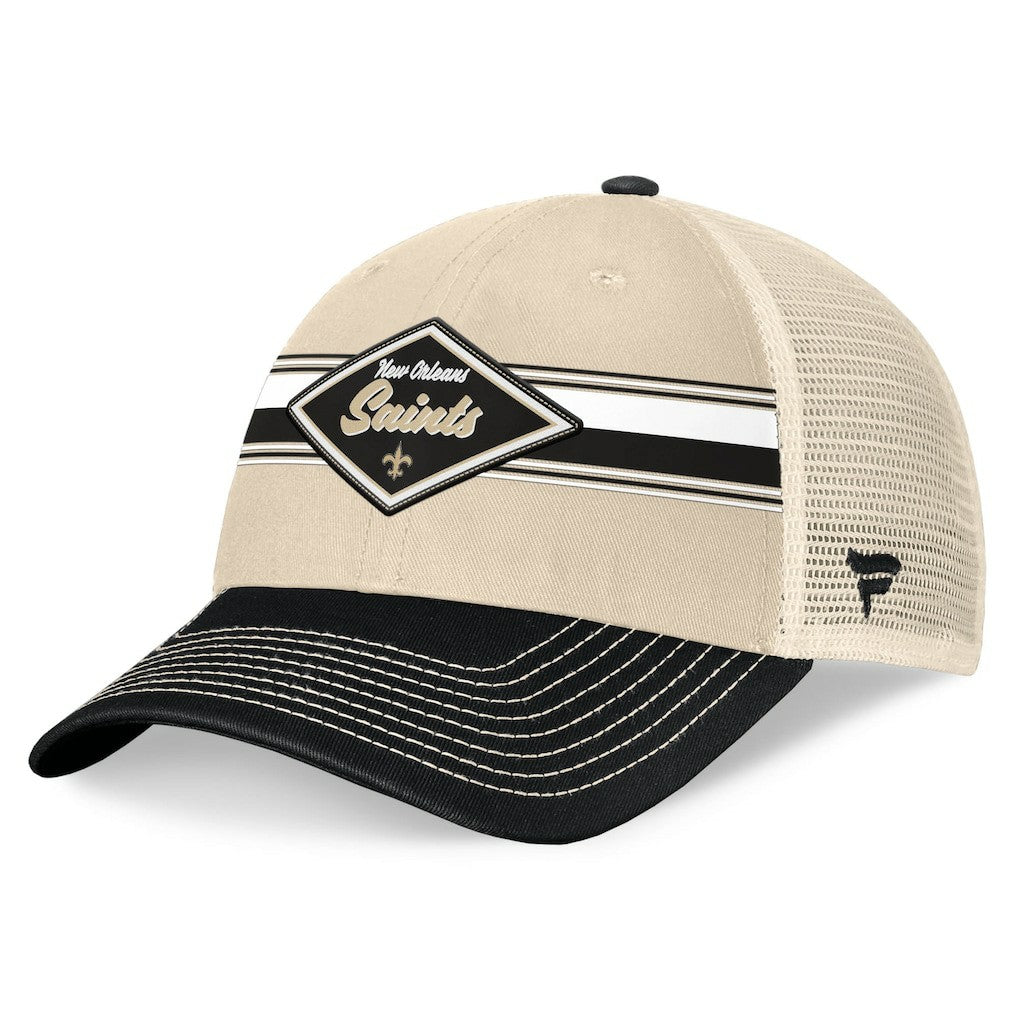 New Orleans Saints Diamond Stripe Trucker Adjustable Hat | NFL Outlet