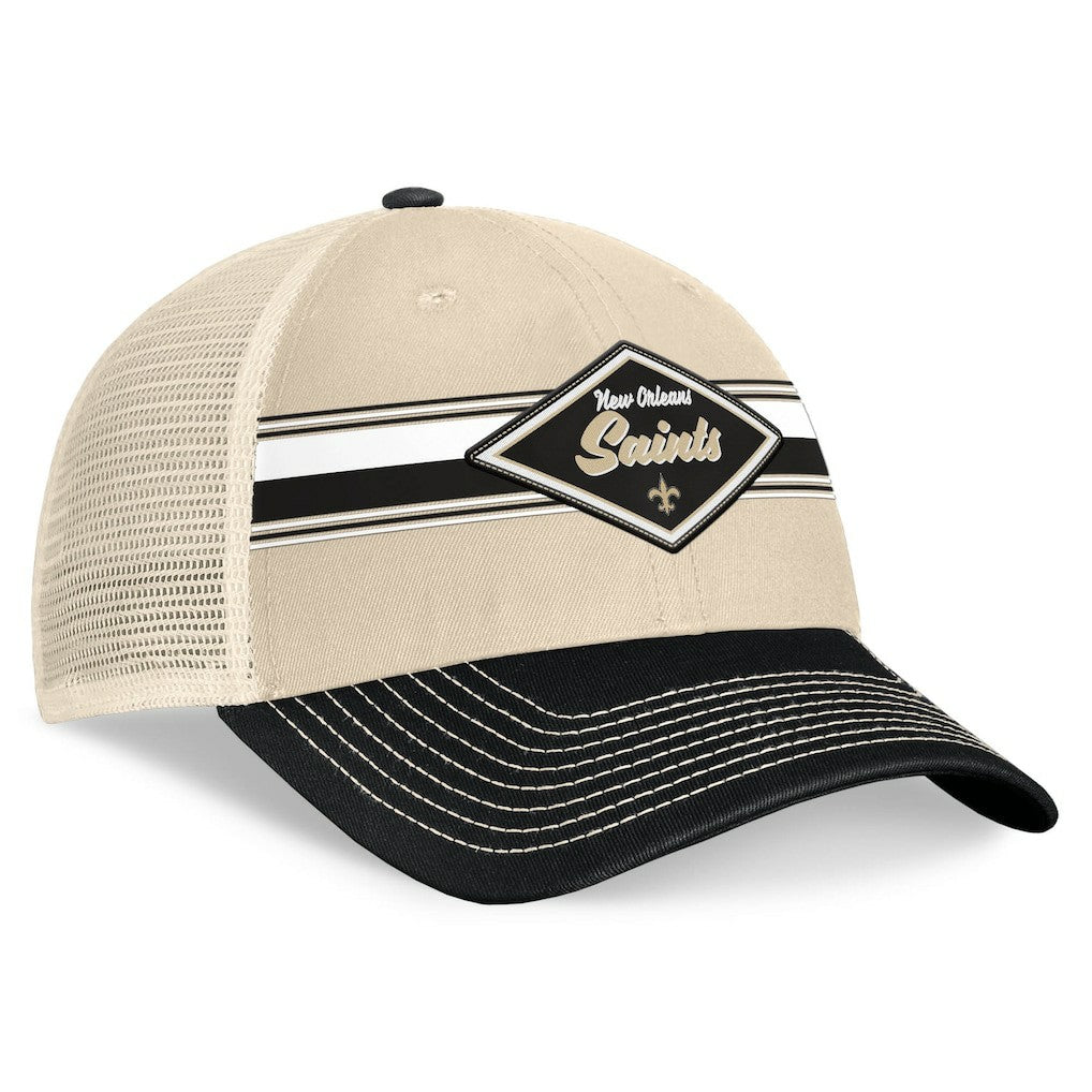 New Orleans Saints Diamond Stripe Trucker Adjustable Hat | NFL Outlet