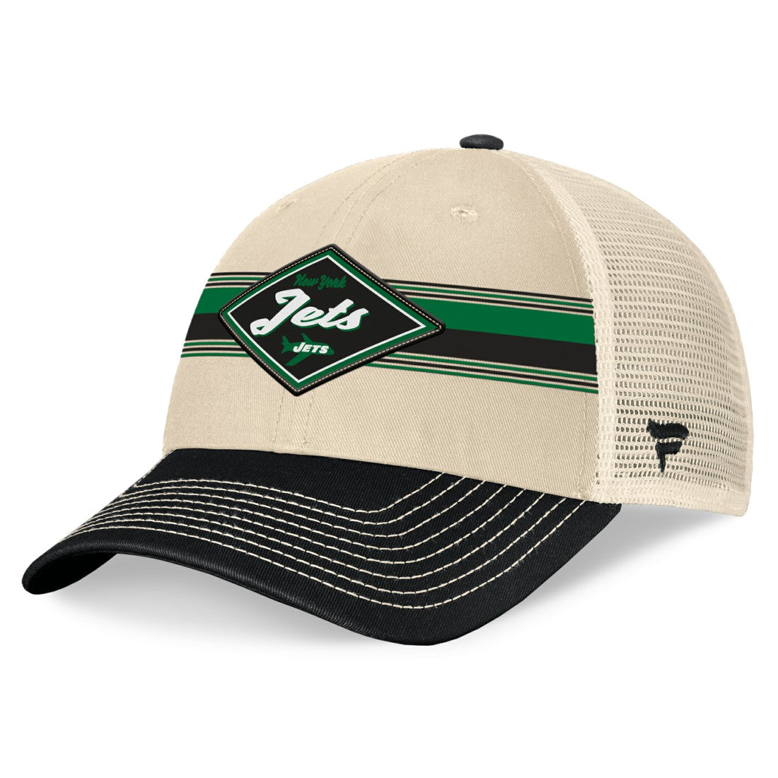 New York Jets Diamond Stripe Trucker Adjustable Hat | NFL New