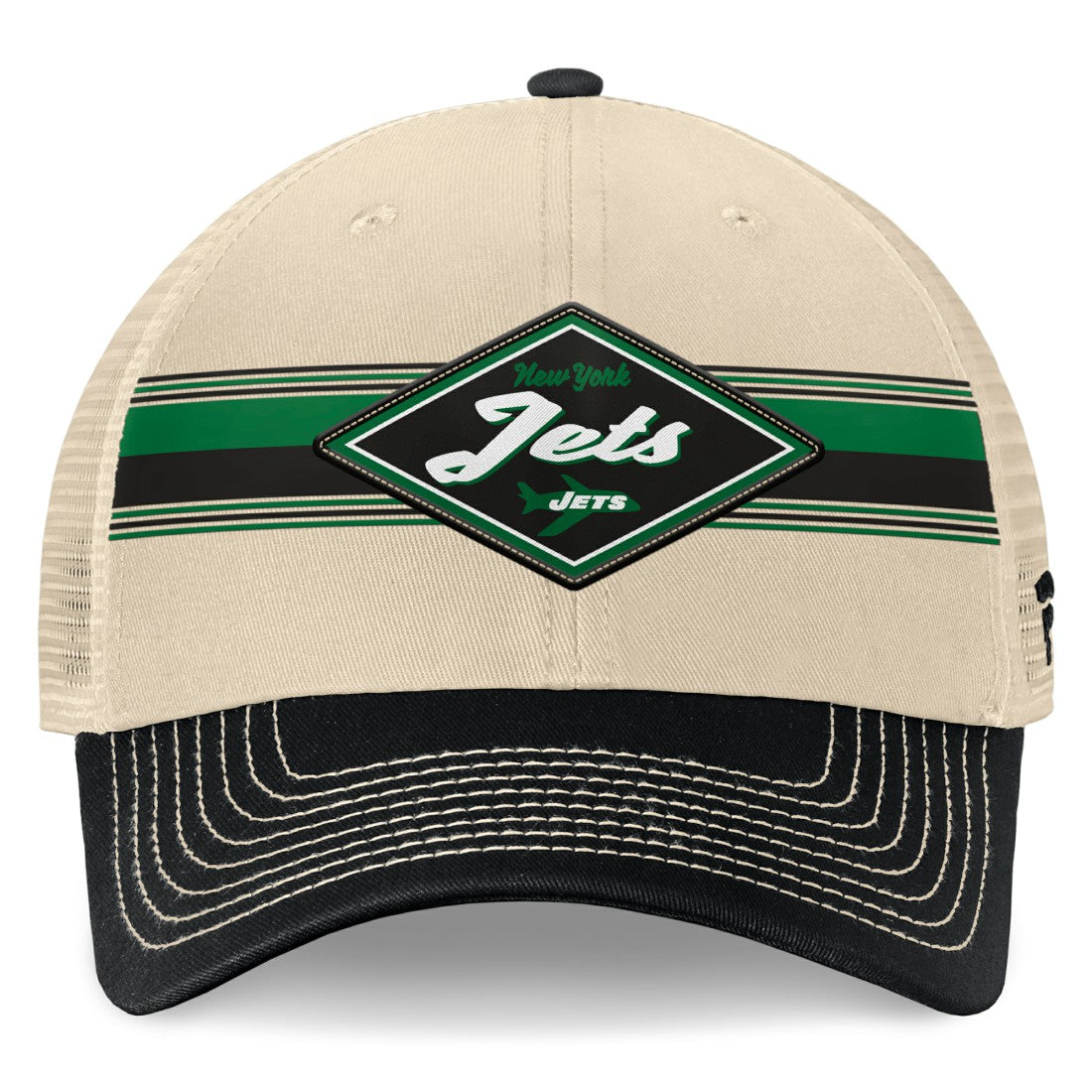 New York Jets Diamond Stripe Trucker Adjustable Hat | NFL New