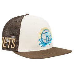 Cream/Brown Brooklyn Nets Pro Standard Glint Sunset Snapback Hat | NBA