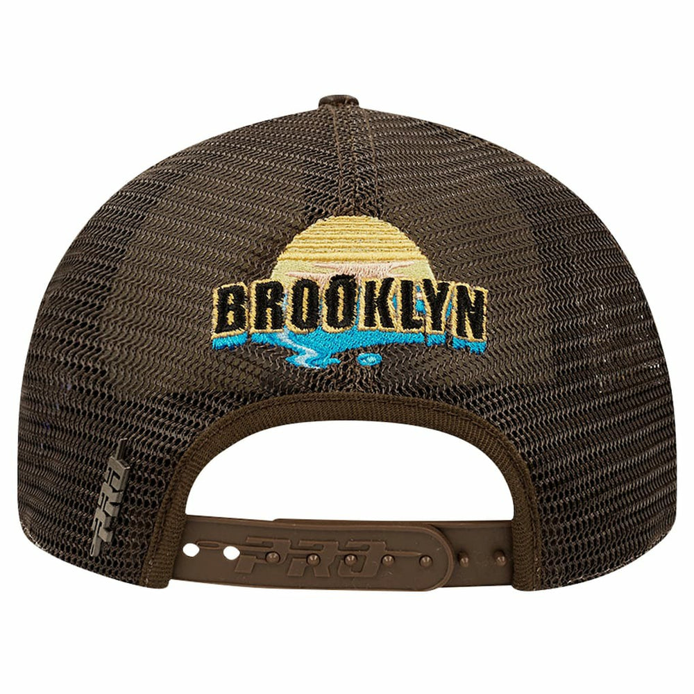 Cream/Brown Brooklyn Nets Pro Standard Glint Sunset Snapback Hat | NBA