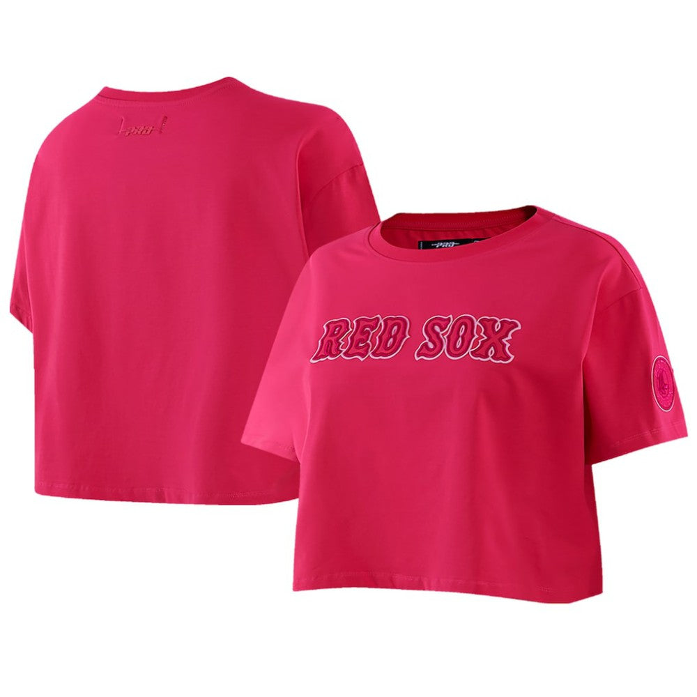 Boston Red Sox Pro Standard Women's Triple Pink Boxy Cropped T-Shirt - MLB T-shirts