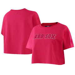 Boston Red Sox Pro Standard Women's Triple Pink Boxy Cropped T-Shirt - MLB T-shirts