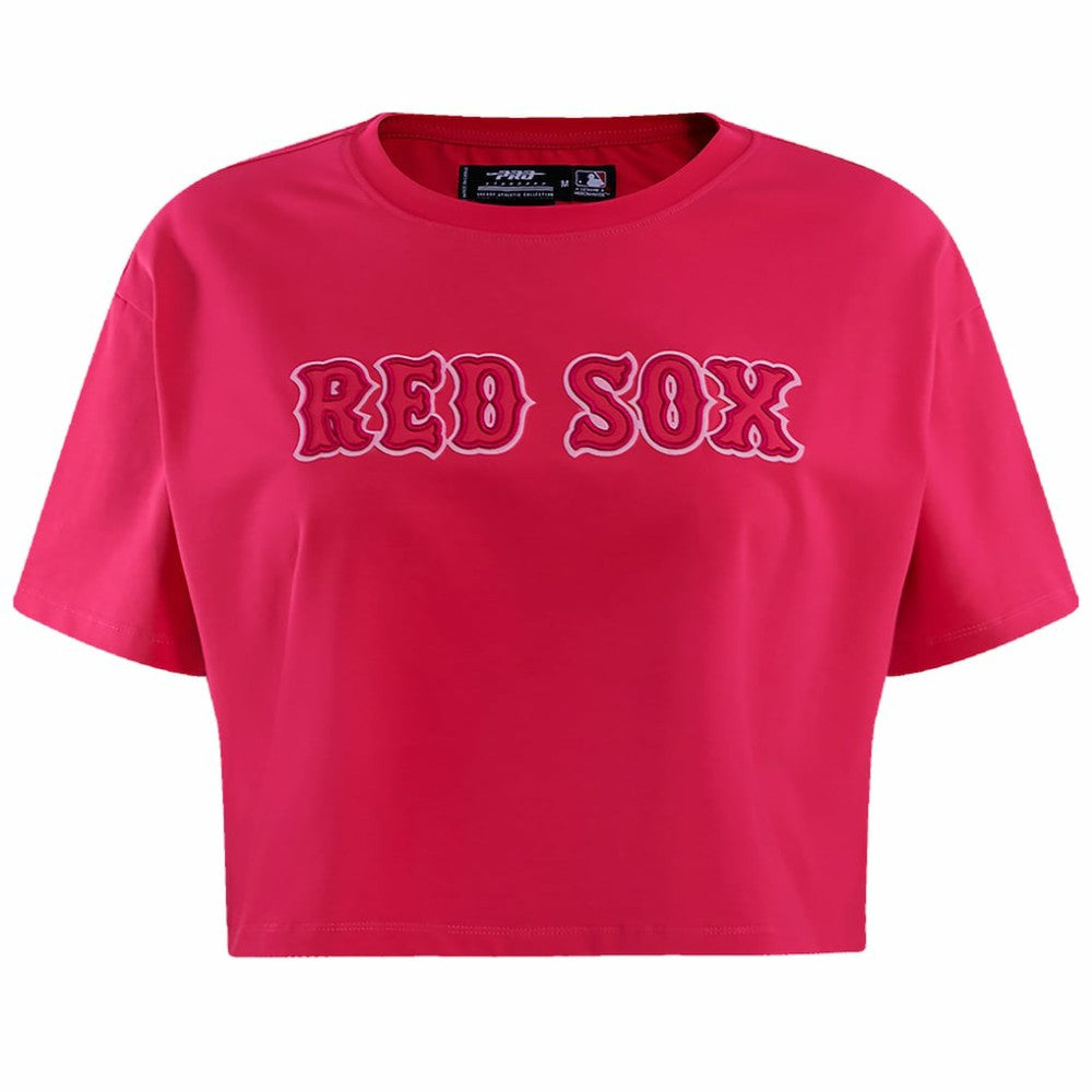 Boston Red Sox Pro Standard Women's Triple Pink Boxy Cropped T-Shirt - MLB T-shirts