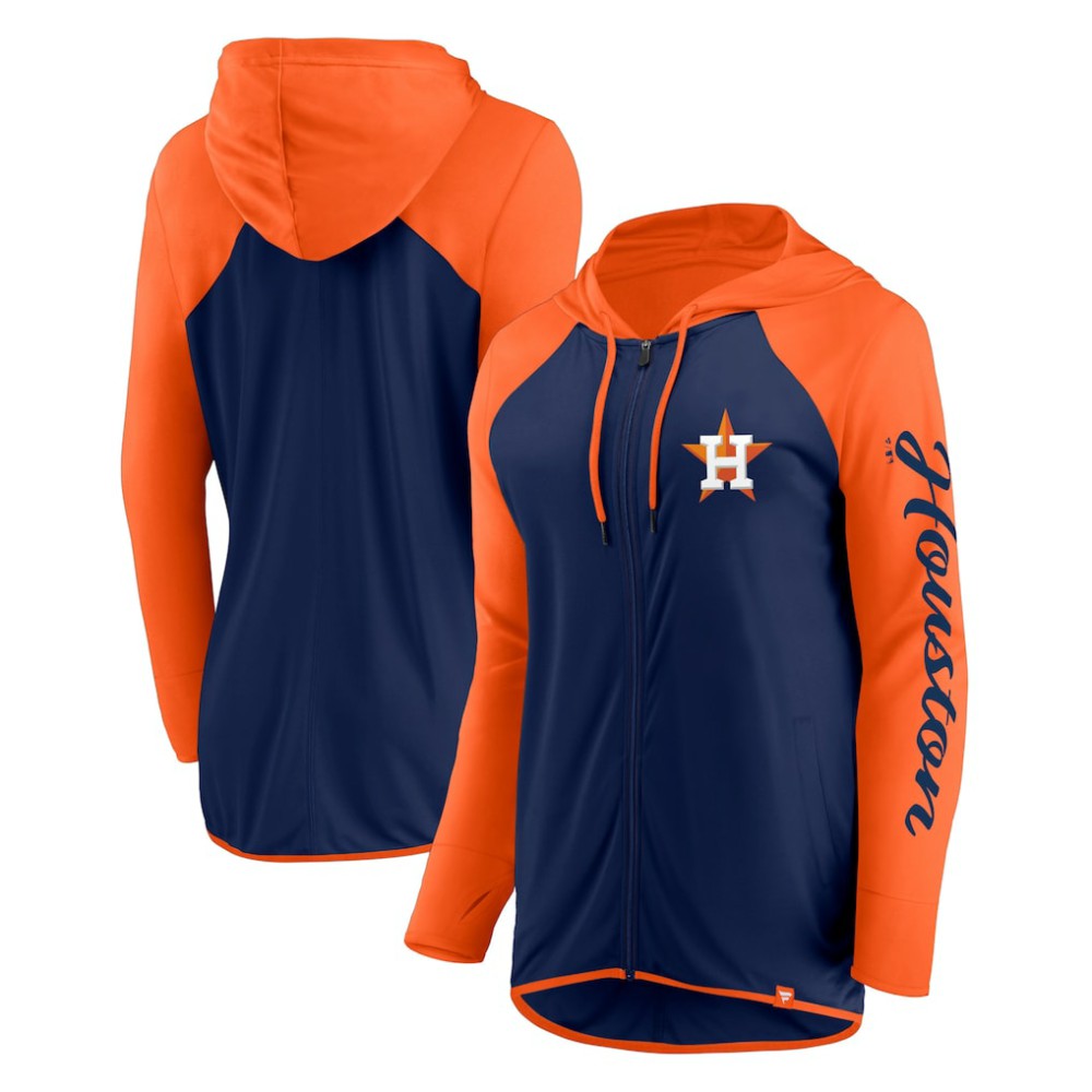 Houston Astros Fanatics Women's Script Sleeve Full-Zip Hoodie - MLB Hoodies