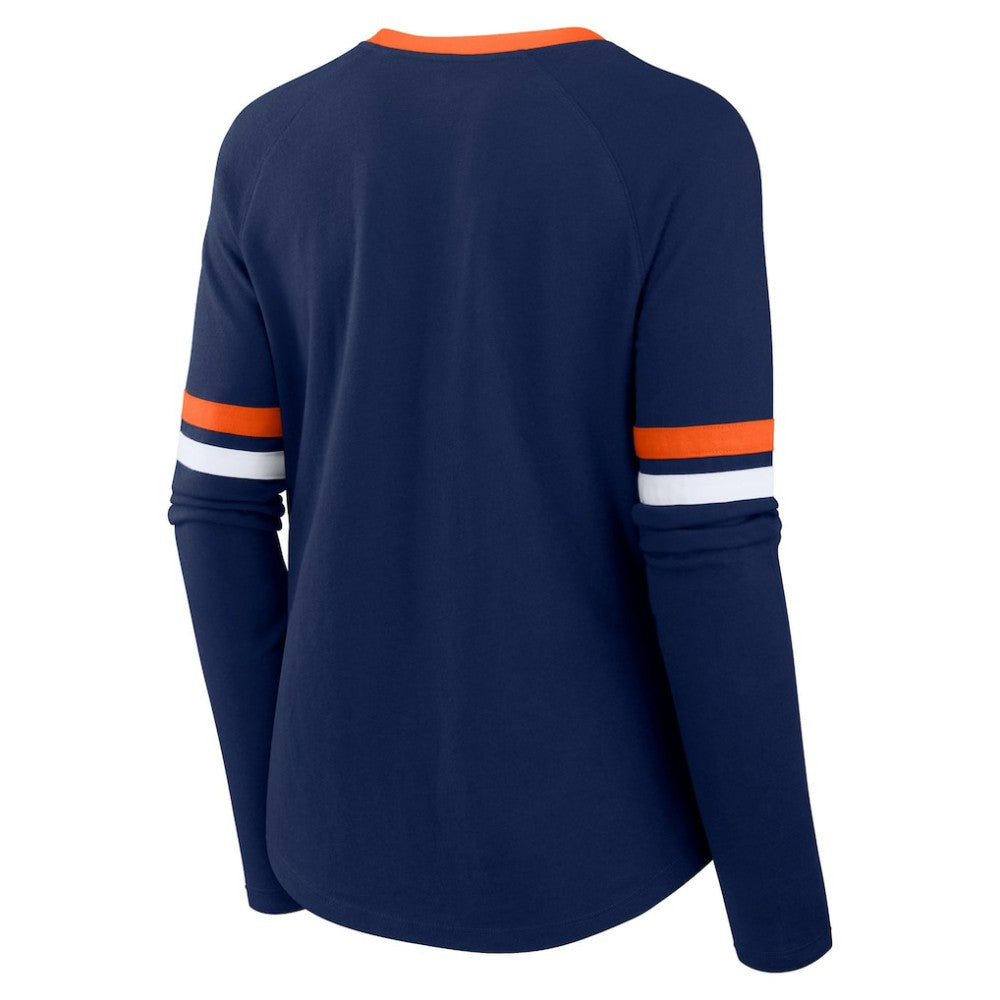 Houston Astros Fanatics Women's Won & Done Raglan Lace-Up Long Sleeve T-Shirt - MLB T-shirts