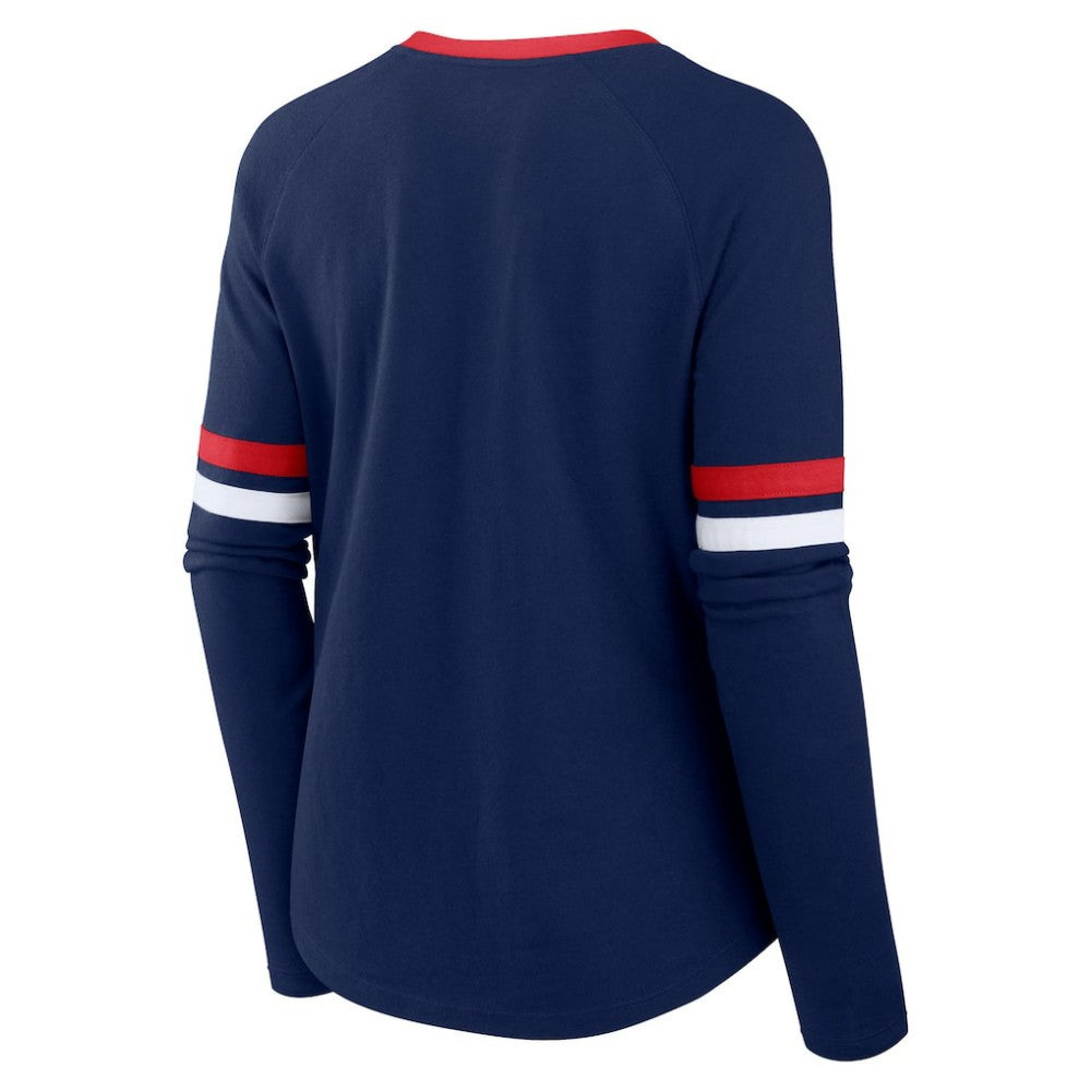 Atlanta Braves Fanatics Women's Won & Done Raglan Lace-Up Long Sleeve T-Shirt - MLB T-shirts