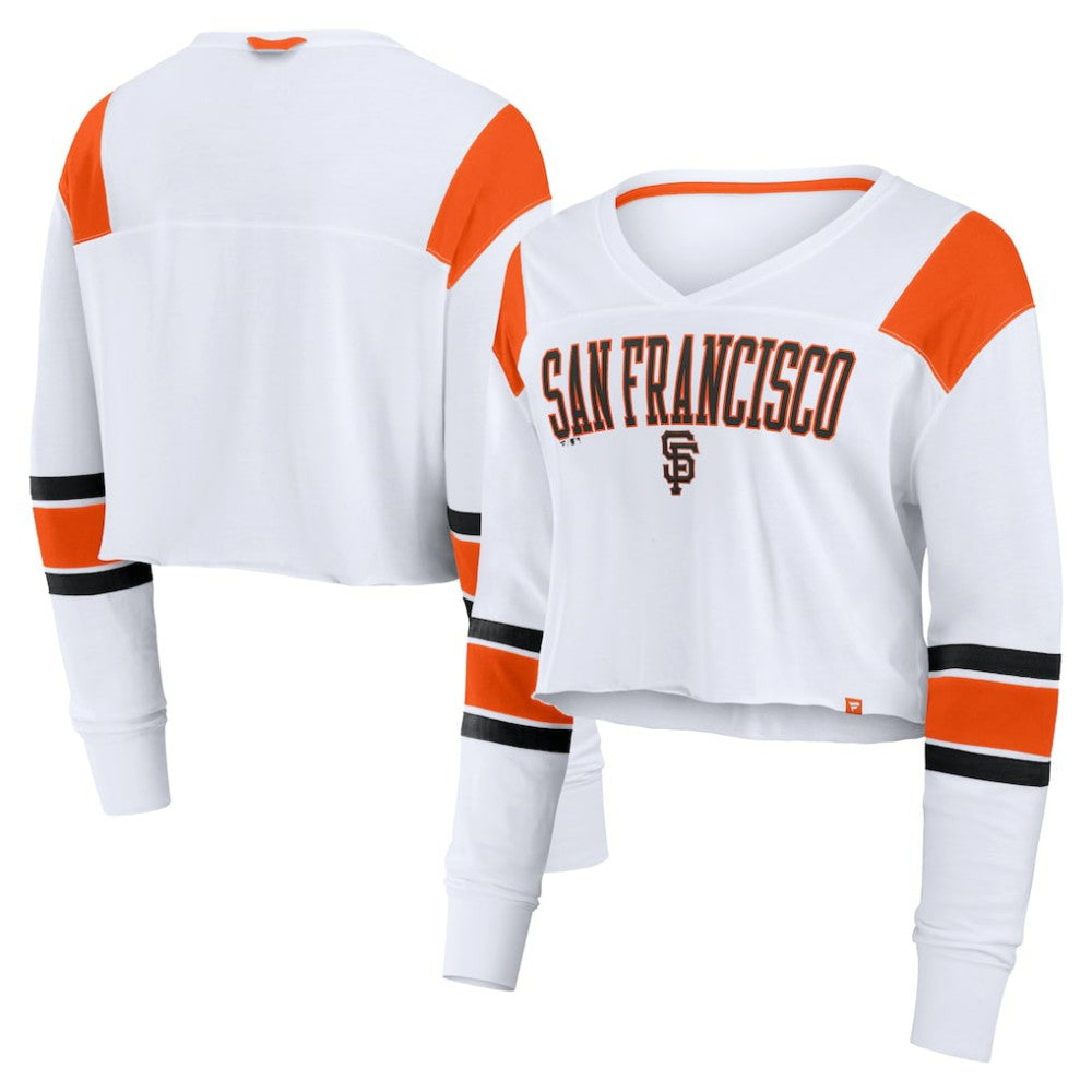 San Francisco Giants Fanatics Women's Stretch Cropped Fashion Long Sleeve T-Shirt - MLB T-shirts