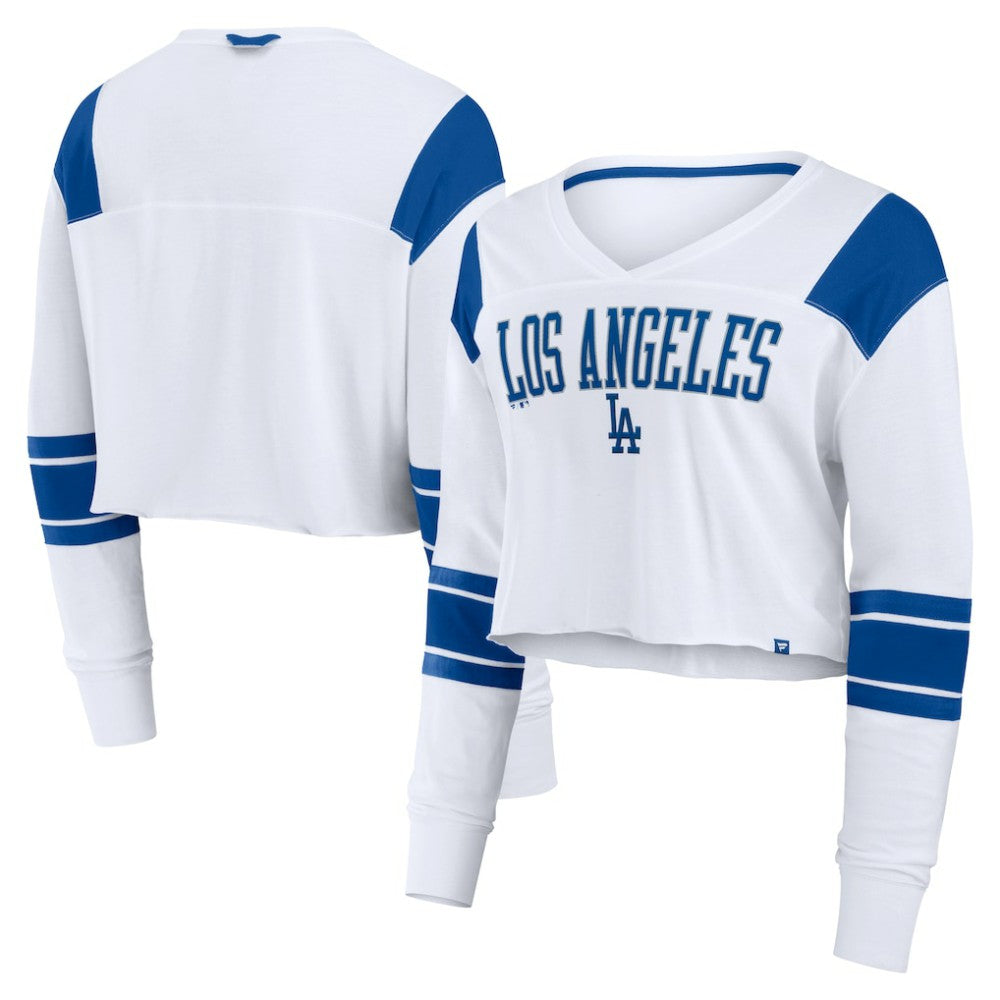 Los Angeles Dodgers Fanatics Women's Stretch Cropped Fashion Long Sleeve T-Shirt - MLB T-shirts