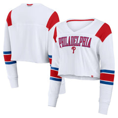 Philadelphia Phillies Fanatics Women's Stretch Cropped Fashion Long Sleeve T-Shirt - MLB T-shirts