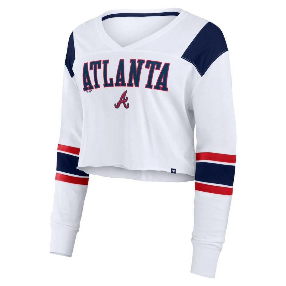 Atlanta Braves Fanatics Women's Stretch Cropped Fashion Long Sleeve T-Shirt - MLB T-shirts