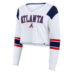 Atlanta Braves Fanatics Women's Stretch Cropped Fashion Long Sleeve T-Shirt - MLB T-shirts