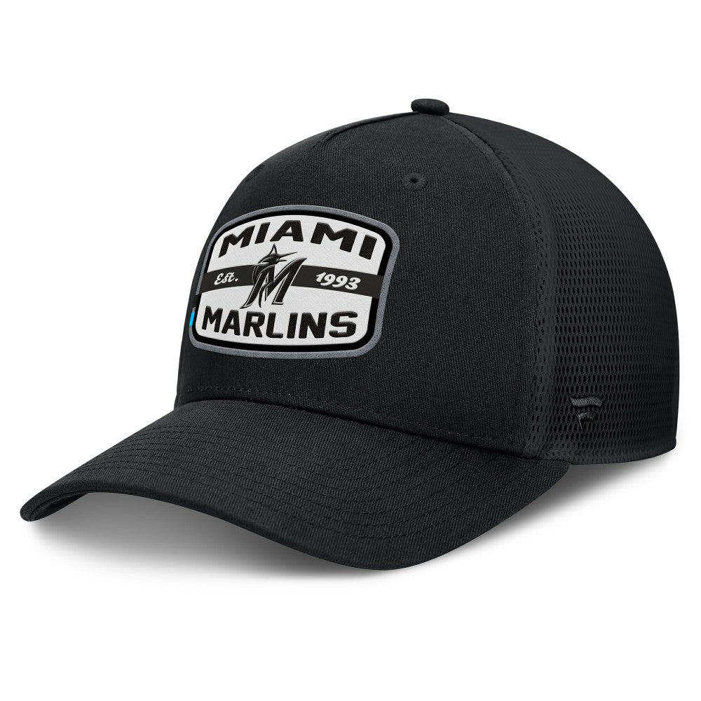 Miami Marlins Fanatics Team Patch A-Frame Trucker Snapback Hat - MLB Hats