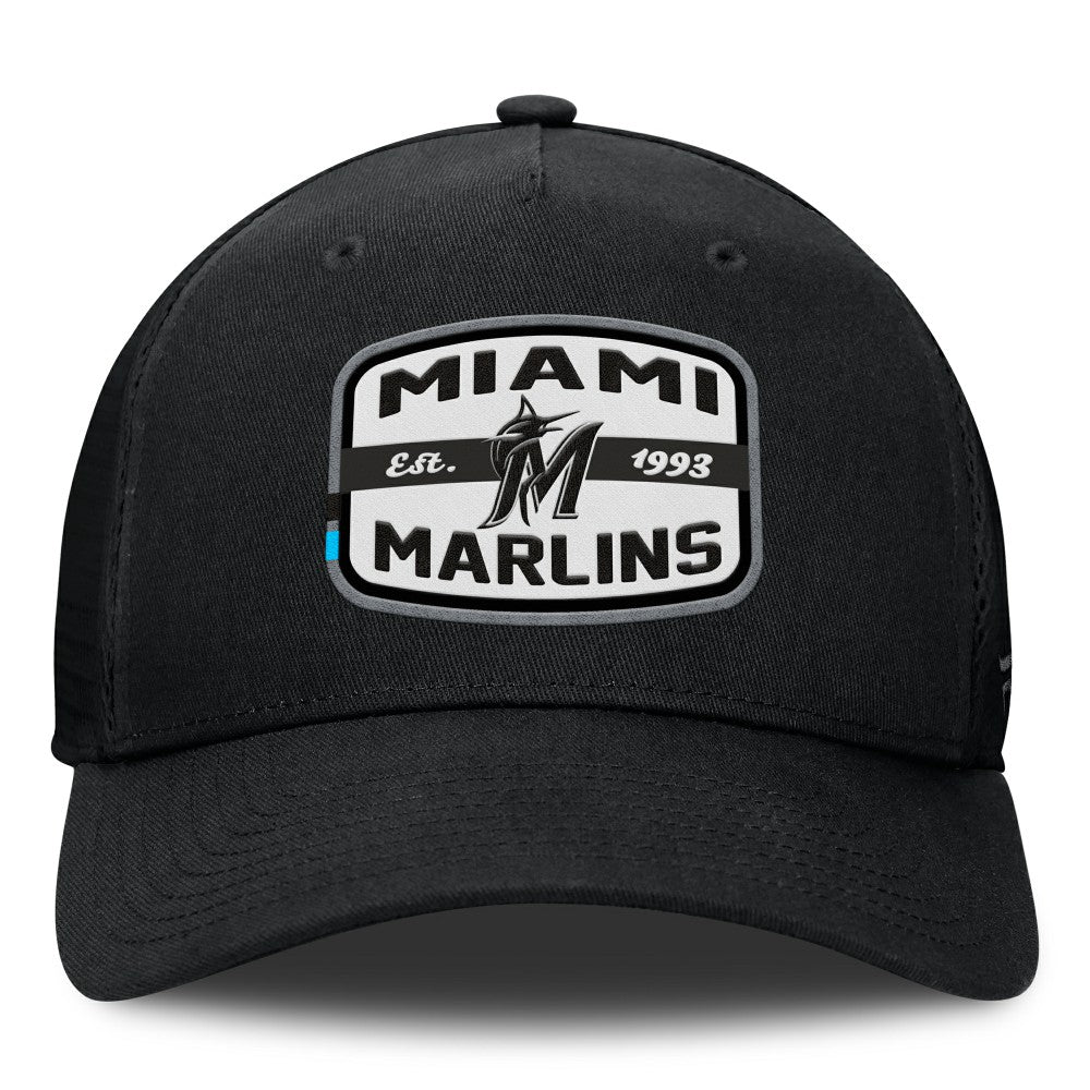 Miami Marlins Fanatics Team Patch A-Frame Trucker Snapback Hat - MLB Hats