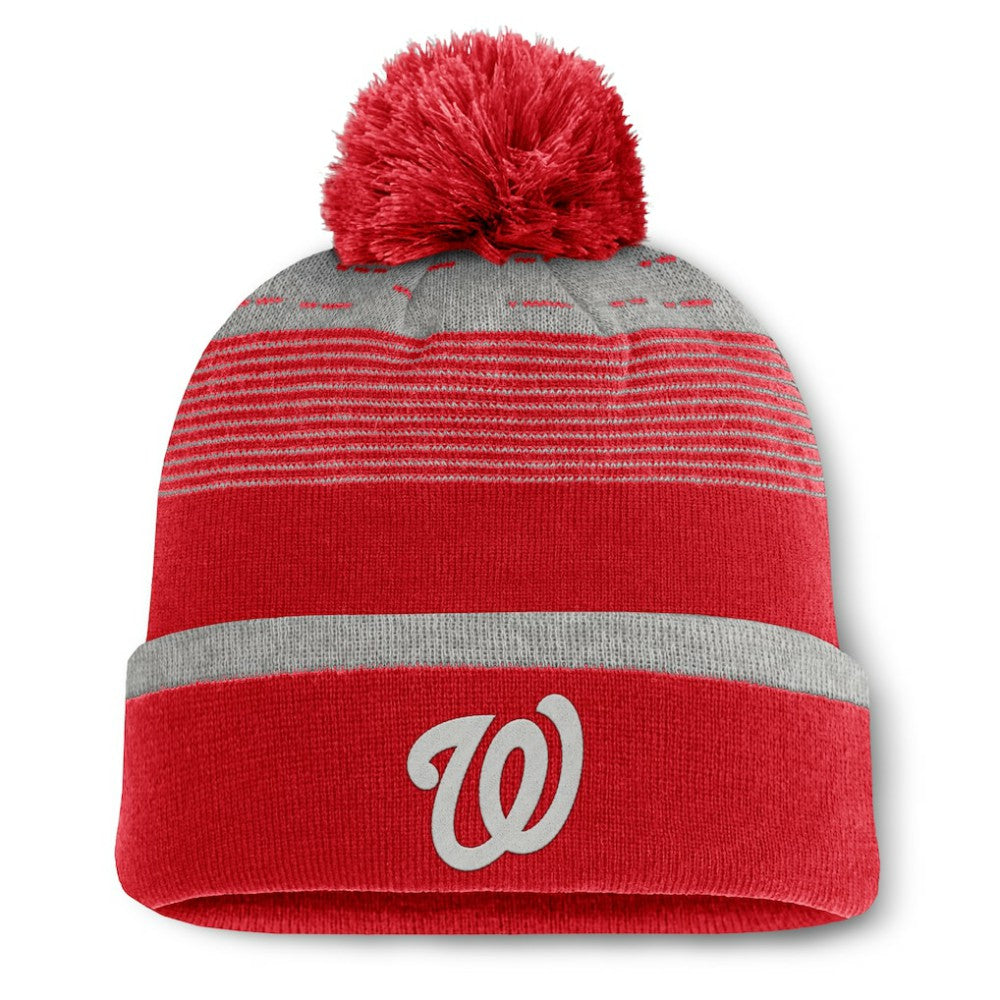Washington Nationals Fanatics Fundamental Gradient Cuffed Knit Hat with Pom - MLB Hats