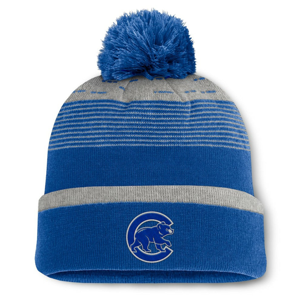 Chicago Cubs Fanatics Fundamental Gradient Cuffed Knit Hat with Pom - MLB Hats