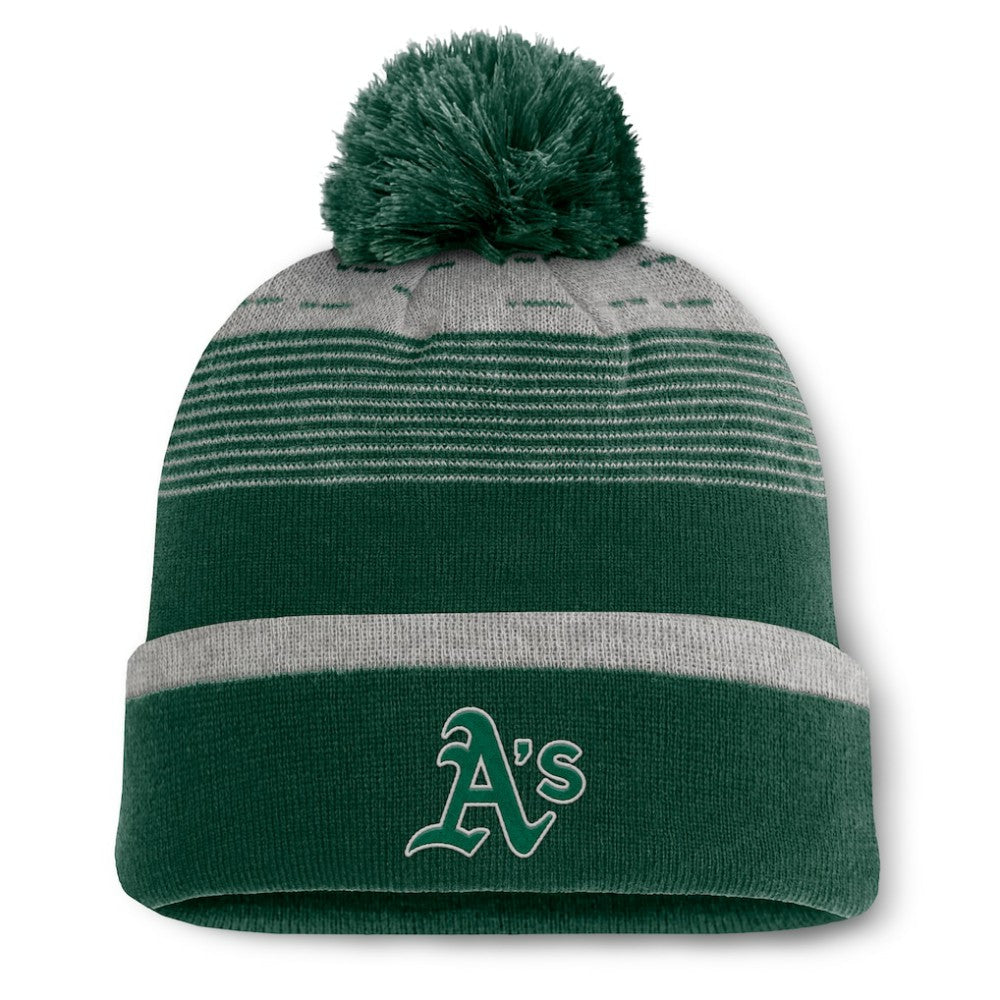 Athletics Fanatics Fundamental Gradient Cuffed Knit Hat with Pom - MLB Hats