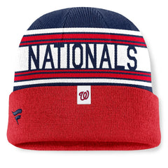 Washington Nationals Fanatics Fundamental Team Stripe Cuffed Knit Hat - MLB Hats