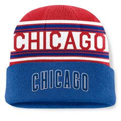Chicago Cubs Fanatics Fundamental Team Stripe Cuffed Knit Hat - MLB Hats