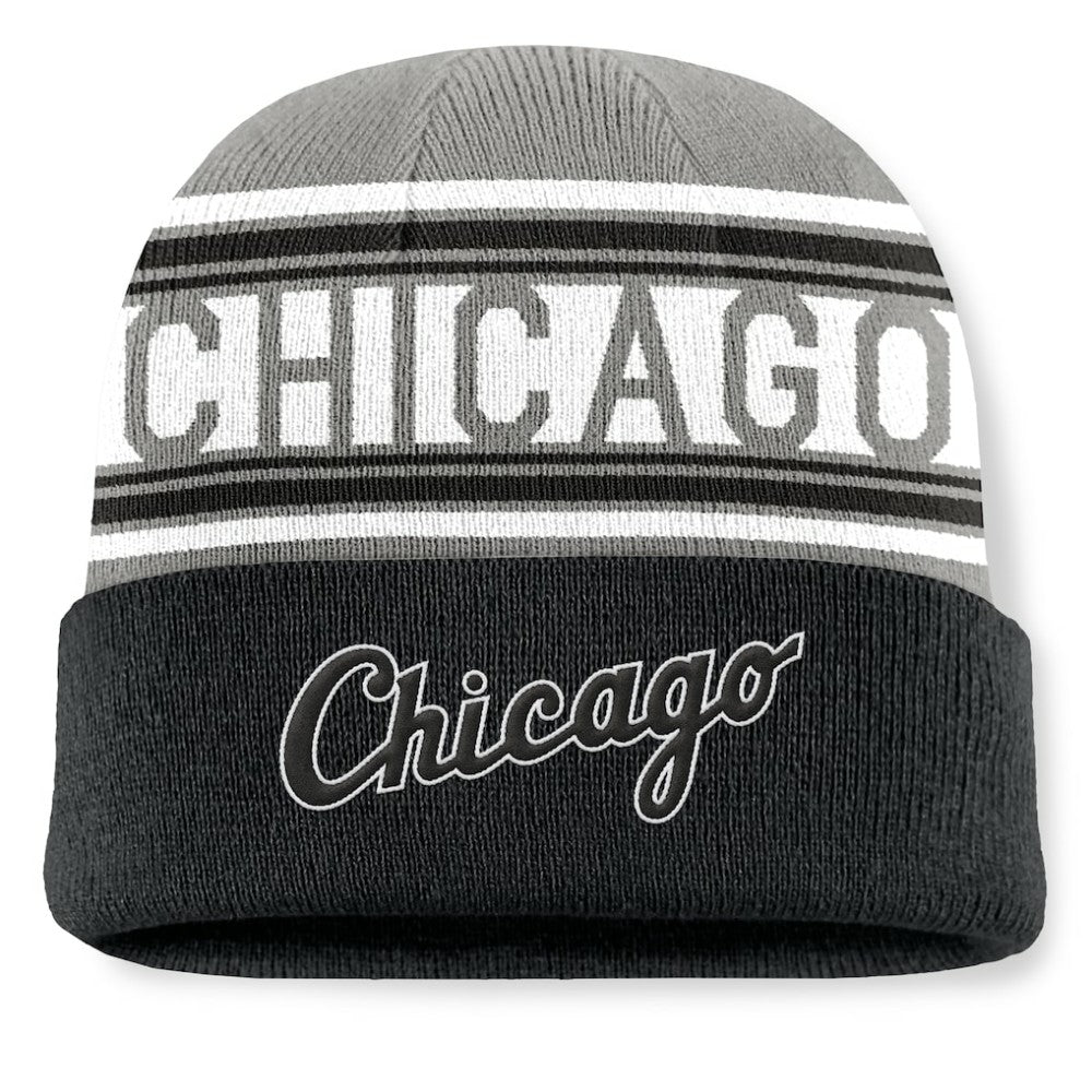 Chicago White Sox Fanatics Fundamental Team Stripe Cuffed Knit Hat - MLB Hats