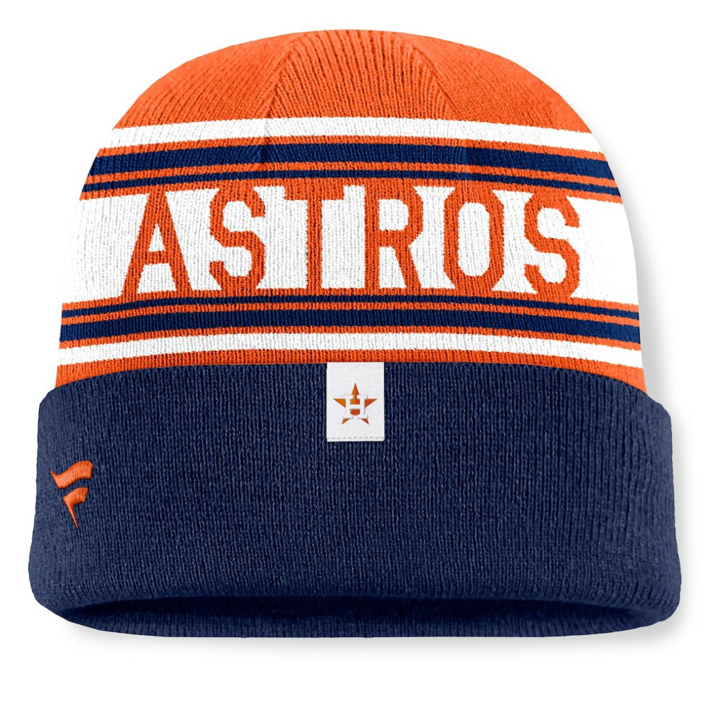 Houston Astros Fanatics Fundamental Team Stripe Cuffed Knit Hat - MLB Hats