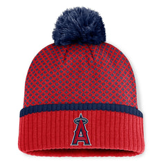 Los Angeles Angels Fanatics Women's Fundamental Jacquard Cuffed Knit Hat with Pom - MLB Hats