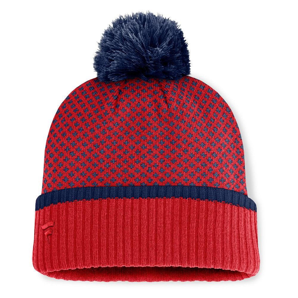 Los Angeles Angels Fanatics Women's Fundamental Jacquard Cuffed Knit Hat with Pom - MLB Hats
