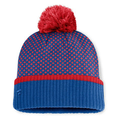 Chicago Cubs Fanatics Women's Fundamental Jacquard Cuffed Knit Hat with Pom - MLB Hats