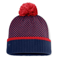 Boston Red Sox Fanatics Women's Fundamental Jacquard Cuffed Knit Hat with Pom - MLB Hats