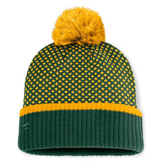 Athletics Fanatics Women's Fundamental Jacquard Cuffed Knit Hat with Pom - MLB Hats