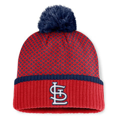 St. Louis Cardinals Fanatics Women's Fundamental Jacquard Cuffed Knit Hat with Pom - MLB Hats