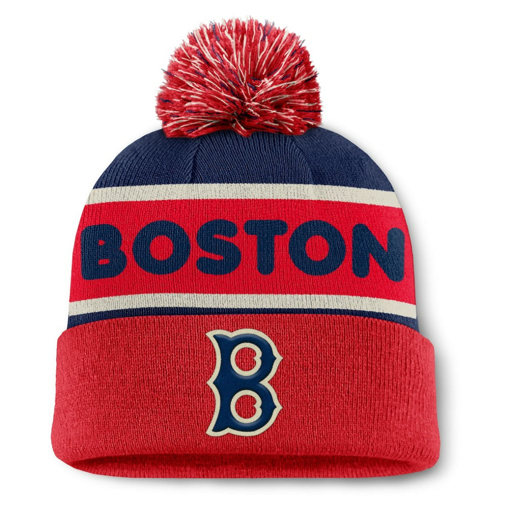 Boston Red Sox Fanatics Heritage Cuffed Knit Hat with Pom - MLB Hats