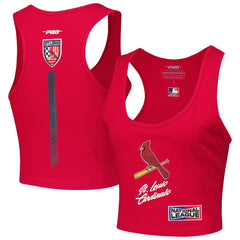 St. Louis Cardinals Pro Standard Women's Fast Lane Fitted Tri-Blend Cropped Tank Top - MLB Tanks
