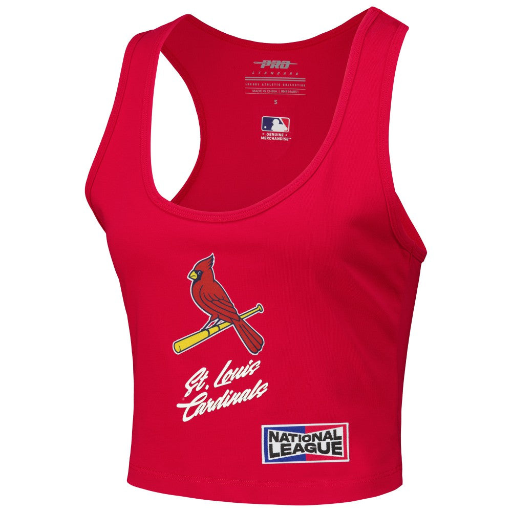St. Louis Cardinals Pro Standard Women's Fast Lane Fitted Tri-Blend Cropped Tank Top - MLB Tanks
