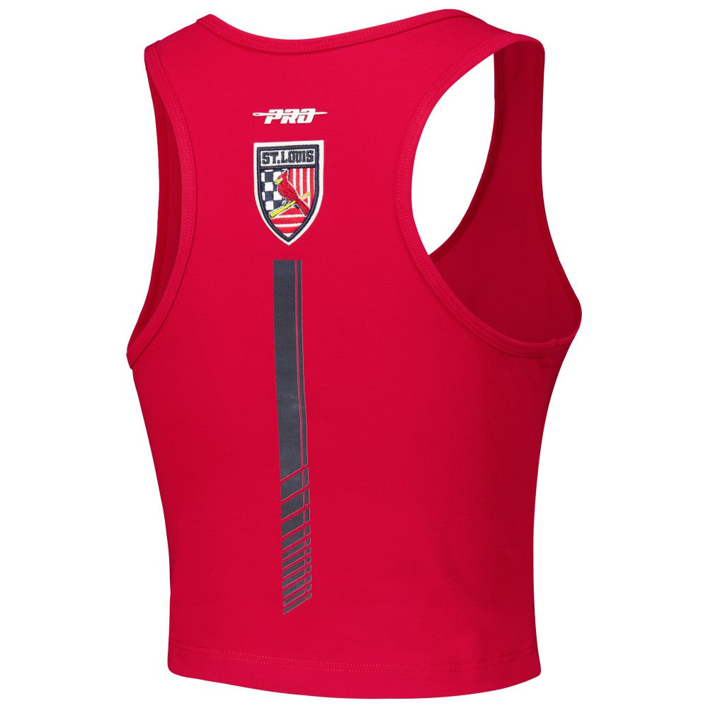 St. Louis Cardinals Pro Standard Women's Fast Lane Fitted Tri-Blend Cropped Tank Top - MLB Tanks