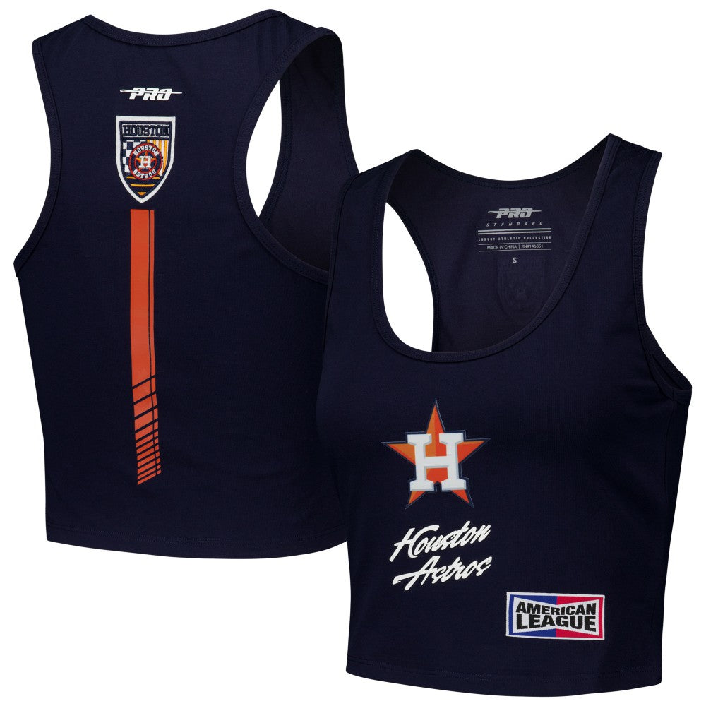 Houston Astros Pro Standard Women's Fast Lane Fitted Tri-Blend Cropped Tank Top - MLB Tanks